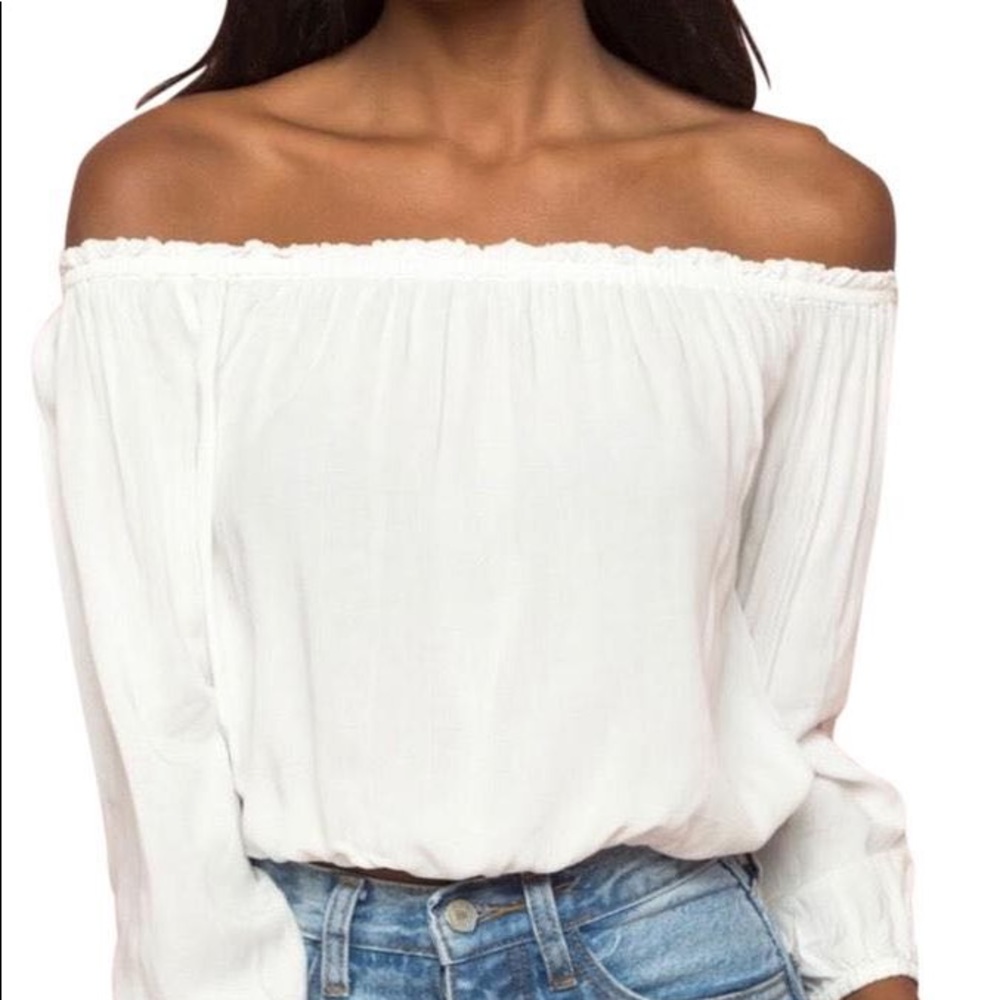 Brandy Melville White Off the Shoulder Top